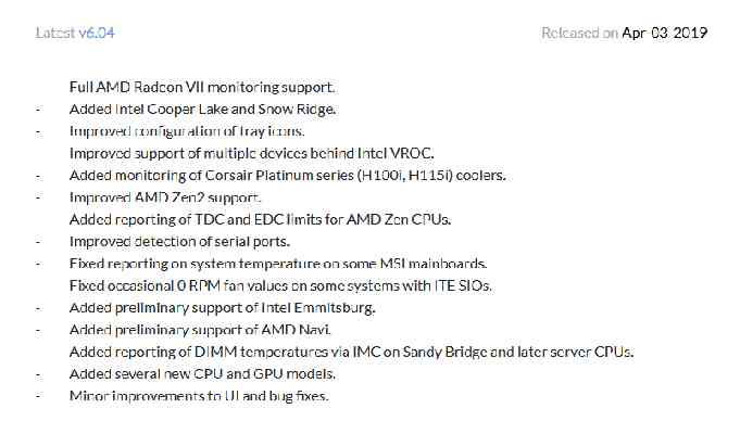 HWiNFO64 a Aida64 už dostaly podporu pro 7nm Ryzeny a Threadrippery a GPU Navi
