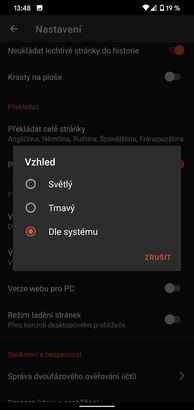 Aplikace Seznam.cz dostala tmavý vzhled