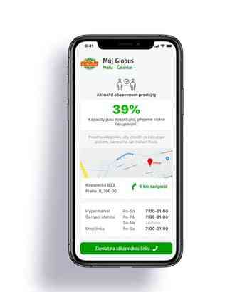 Aplikace Můj Globus nově zobrazuje aktuální volnou kapacitu každého hypermarketu